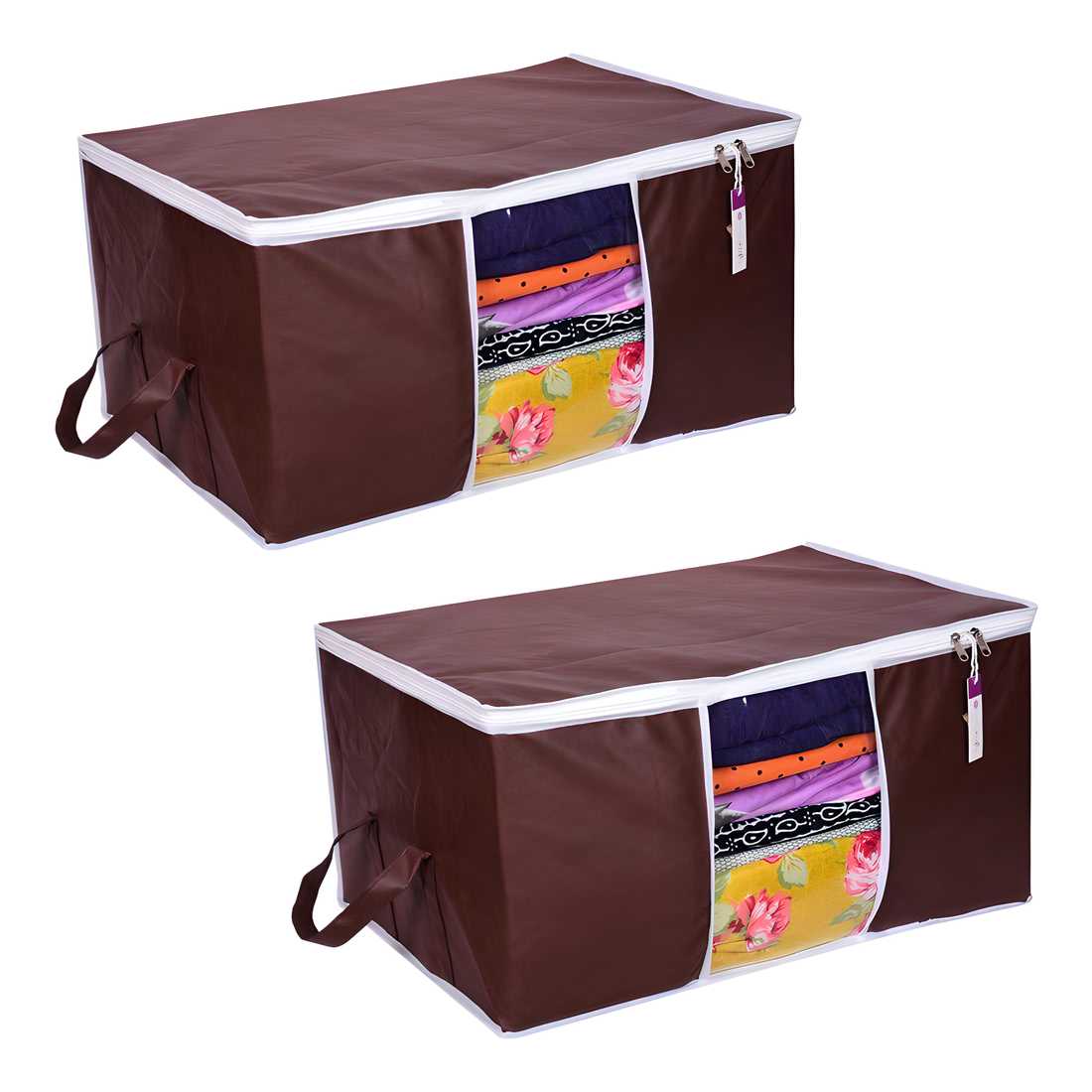 Storage Bag-UnderBed Blanket Storage Bag Covers With Handles(Set of 2)