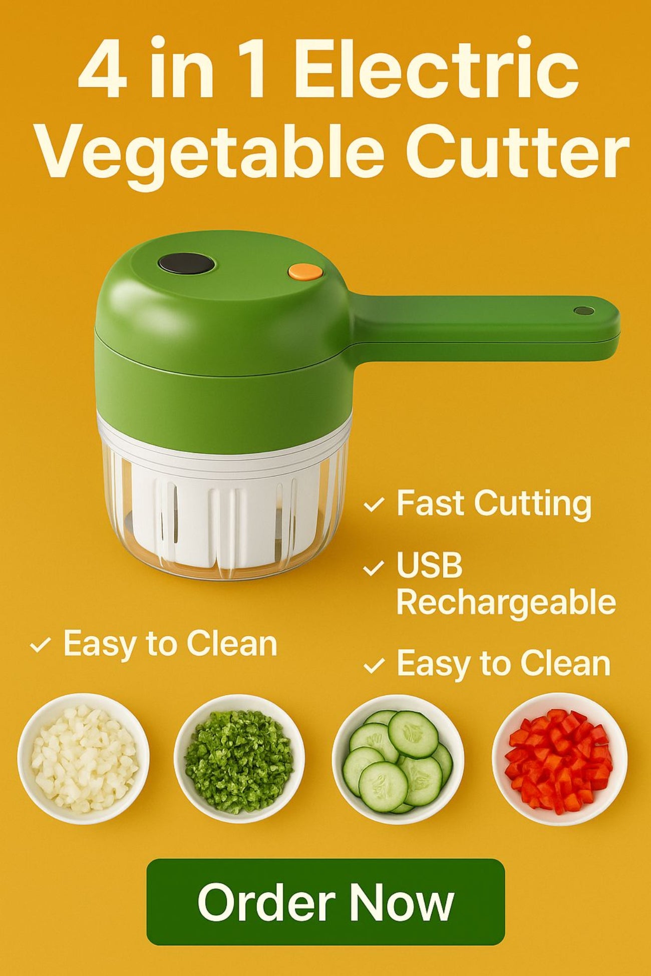 4 in 1 Portable Electric Vegetable Cutter Set
